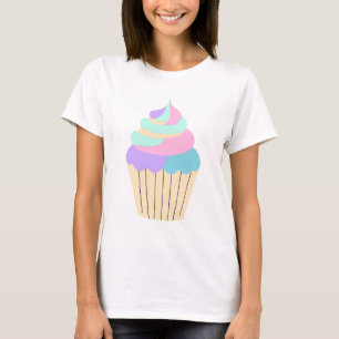 Camiseta Cupcake de Pastel Adorável com Glacé Whimsical