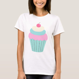 Camiseta Cupcake de Pastel Bonito com Cerejeira e Fros Whim