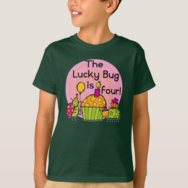 Camiseta Cupcake de sorte 4º aniversário T-shirts e present (Frente)