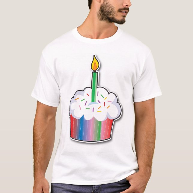 Camiseta Cupcake do aniversário (Frente)