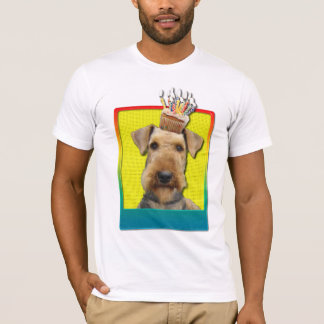 Camiseta Cupcake do aniversário - Airedale