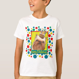 Camiseta Cupcake do aniversário - Bruxelas Griffon