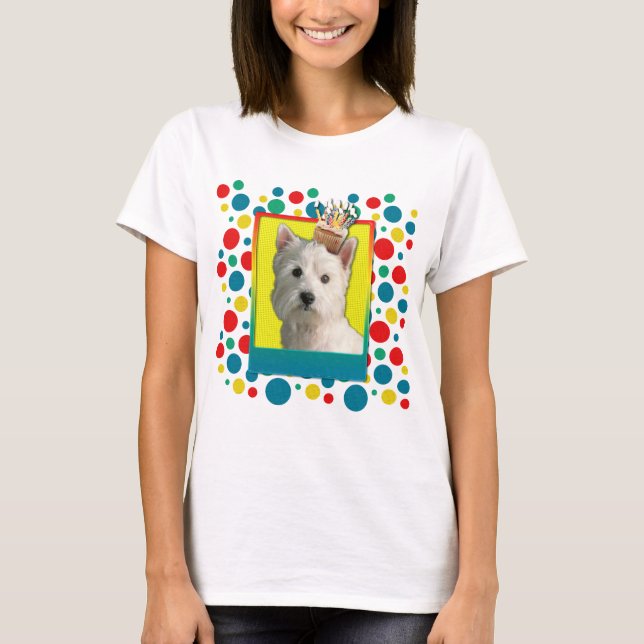 Camiseta Cupcake do convite - montanhas ocidentais Terrier (Frente)