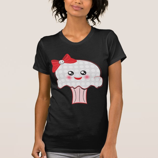 Camiseta Cupcake do crânio de Kawaii (Frente)