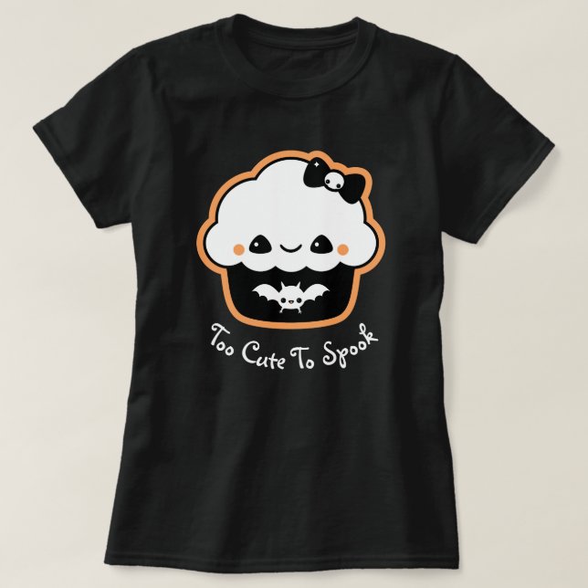 Camiseta Cupcake do Dia das Bruxas (Frente do Design)