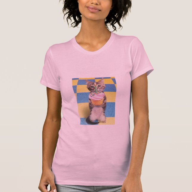 Camiseta Cupcake do gatinho (Frente)