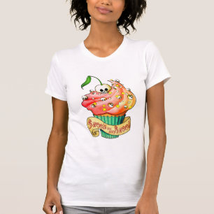 Camiseta Cupcake doce & mortal do crânio