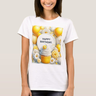 Camiseta cupcake e balão