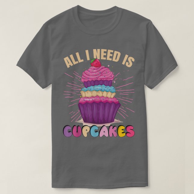 Camiseta Cupcake Engraçado, Frio De Banho Engraçado Cupc (Frente do Design)
