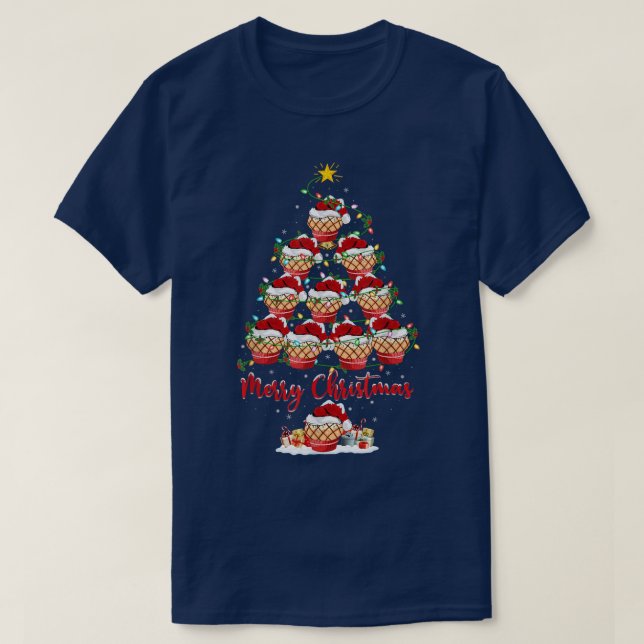 Camiseta Cupcake Lover Xmas Matando Papais noeis Cupcake Na (Frente do Design)