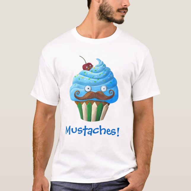 Camiseta Cupcake Mustached doce (Frente)