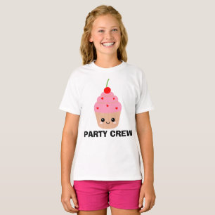 Camiseta Cupcake para Crianças do Partido, Tripula