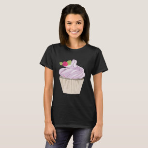 Camiseta Cupcake rosa delicioso Berry no topo