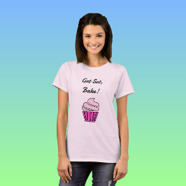 Camiseta Cupcake Rosa Obter assar definido