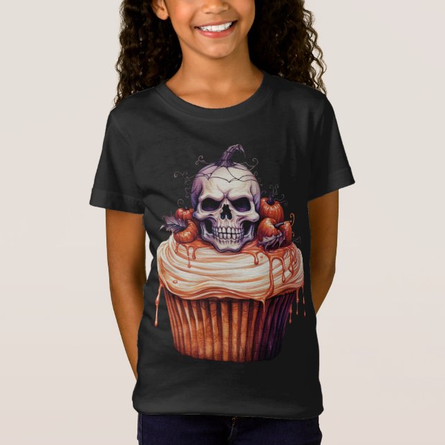 Camiseta Cupcake SPOOKY ORANGE PUMPKIN HALLOWEEN (Frente)
