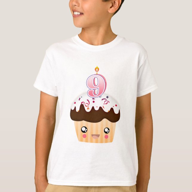 Camiseta Cupcake T de 9 anos - rosa (Frente)
