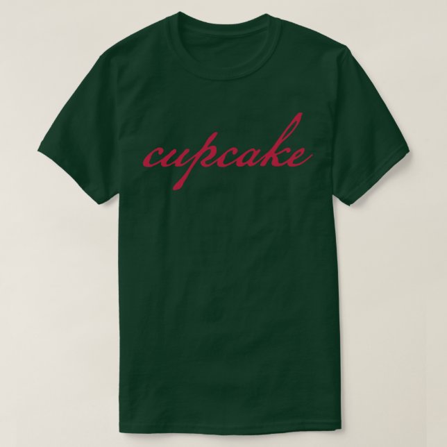 Camiseta Cupcake Tipografia Viva Magenta Script (Frente do Design)