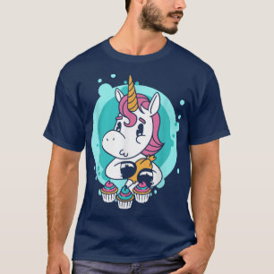 Camiseta Cupcake Unicórnio Meninas Engraçadas Crianças Faze
