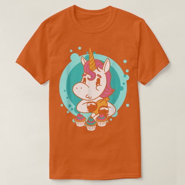 Camiseta Cupcake Unicórnio Meninas Engraçadas Crianças Faze (Frente do Design)