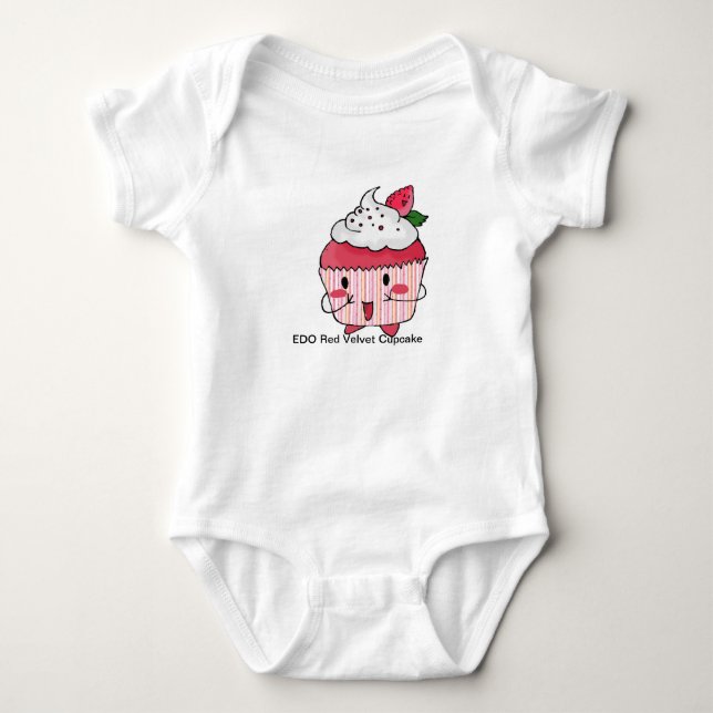 Camiseta Cupcake vermelho de veludo de EDO (Frente)