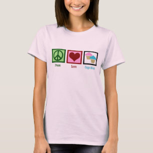 Camiseta Cupcakes do amor da paz