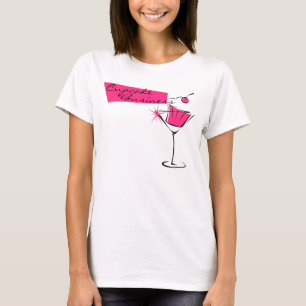Camiseta Cupcakes e Martinis no rosa quente