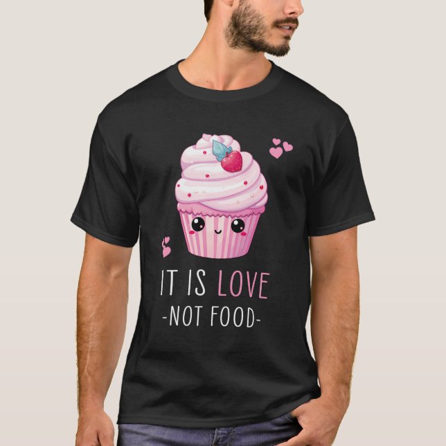 Camiseta Cupcakes Kawaii Comida Design - Cupcakes de amor (Frente)