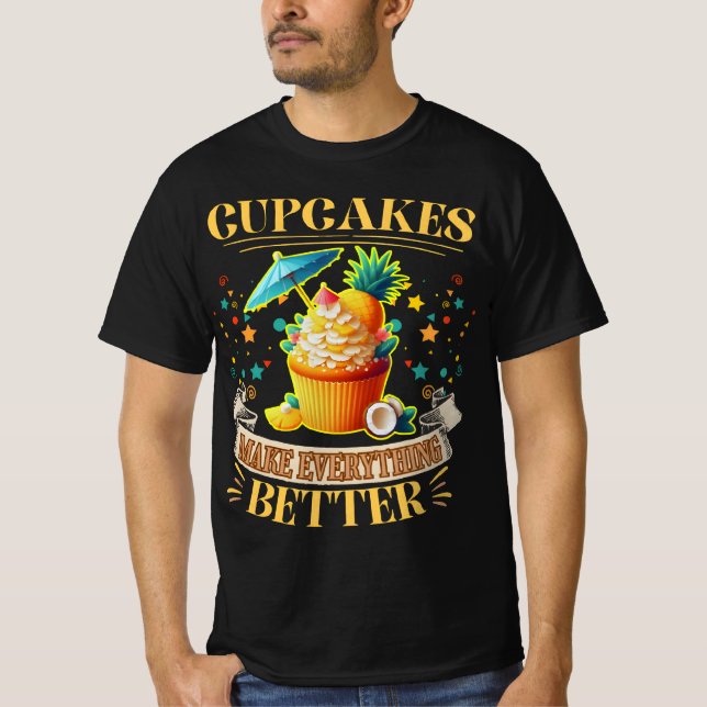 Camiseta Cupcakes tornam tudo melhor (Frente)