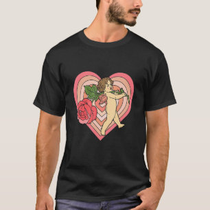 Camiseta Cupid Cherub Angel com Valente de Amor do Coração