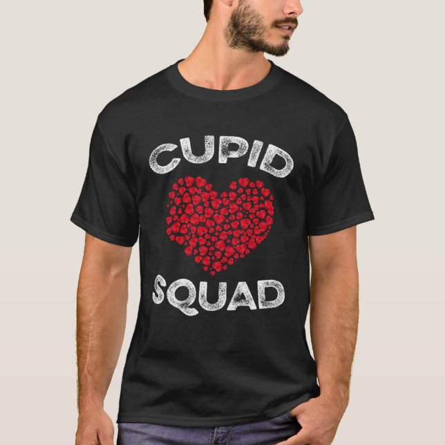 Camiseta Cupid Squad T Shirt Family and Couples Valentines  (Frente)