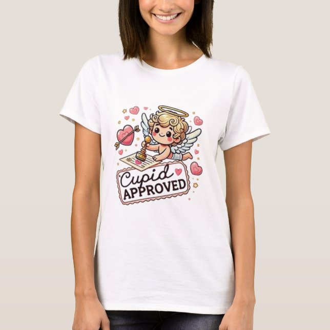 Camiseta Cupido aprovado - Design de Dia de os namorados de (Frente)