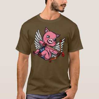 Camiseta Cupido do Dia de os namorados porcino