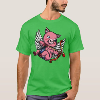 Camiseta Cupido do Dia de os namorados porcino