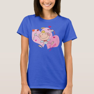Camiseta Cupido e Corações Rosa