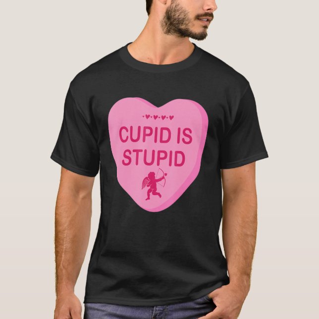 Camiseta Cupido Engraçado Sarcástico Anti Valentine S Day (Frente)