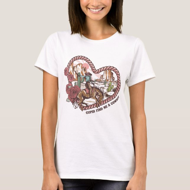 Camiseta Cupido Me Encontra Um Cowboy (Frente)
