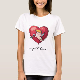 Camiseta Cupido no Coração Vermelho