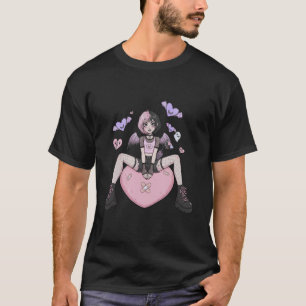 Camiseta Cúpido Pastel Goth Anime Kawaii Garota Coração Est