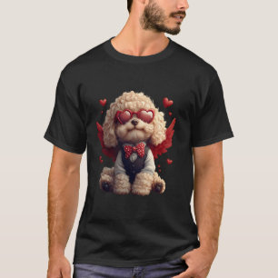 Camiseta Cupido Poodle Dia dos Namorados Amante de Cachorro
