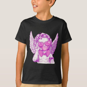 Camiseta Cúpido Retro Dia dos Namorados Fofo Cúpido Retro S
