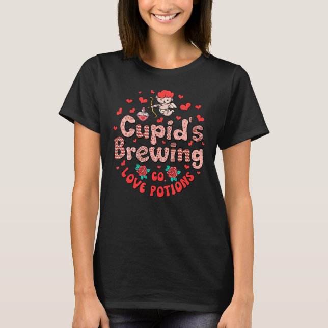 Camiseta Cupid's Brewing Company Valentine's Day Heart Pink (Frente)