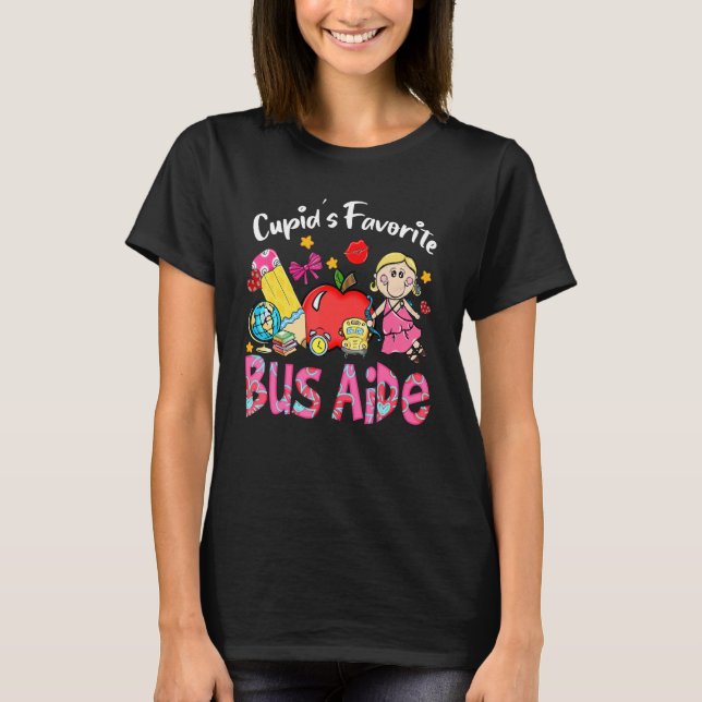 Camiseta Cupid's Favorite Bus Aide Apple Cute Cupid Valenti (Frente)