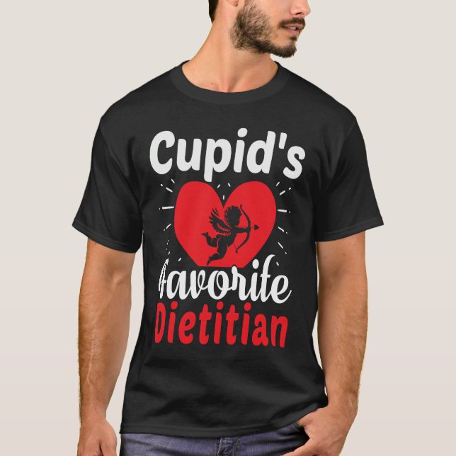 Camiseta Cupid's Favorite Dietitian Valentine's Day (Frente)