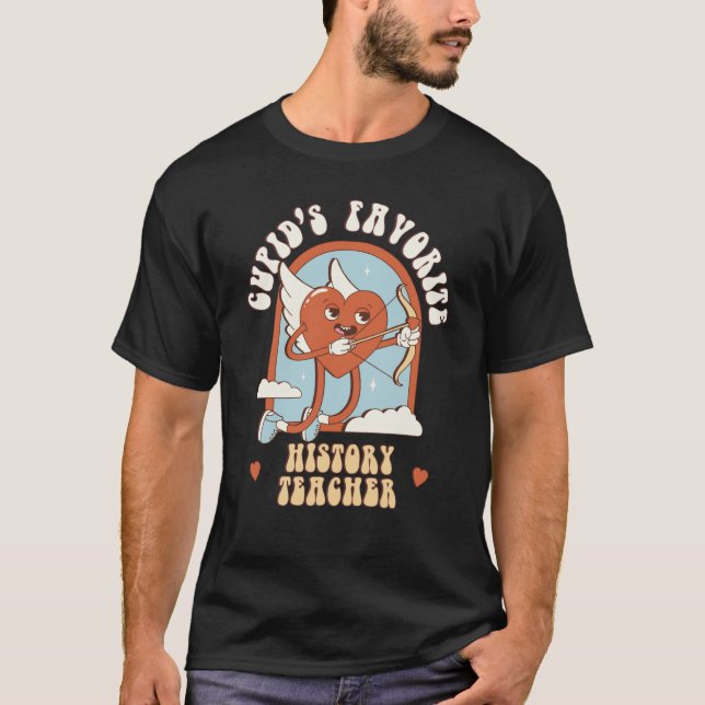 Camiseta Cupid's Favorite History Teacher Teacher Cute Groo (Frente)