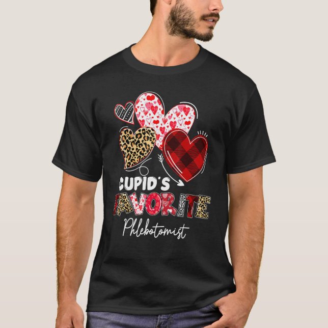 Camiseta Cupid's Favorite Phlebotomist Valentine Phlebotomy (Frente)