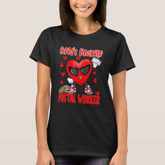 Camiseta Cupid's Favorite Postal Worker Dabbing Heart Posta (Frente)