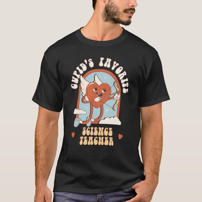 Camiseta Cupid's Favorite Science Teacher Teacher Cute Groo (Frente)