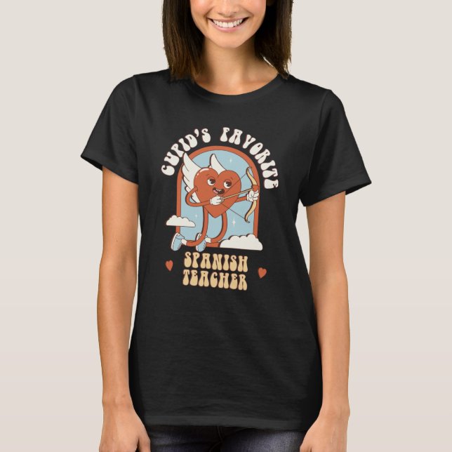 Camiseta Cupid's Favorite Spanish Teacher Teacher Cute Groo (Frente)