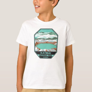 Camiseta Cúpula Nacional do Parque Katmai Lago Crater Alas