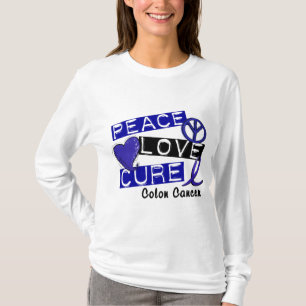 Camiseta CURA 1 do AMOR da PAZ do cancro do cólon